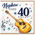 Nephew 40th Birthday Card, Guitar Music Themed Birthday Card