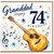 Granddad 74th Birthday Card, Musical Guitar Birthday Card