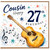 Cousin 27th Birthday Card, Musical Guitar Birthday Card