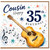 Cousin 35th Birthday Card, Music and Guitar Design
