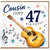 Cousin 47th Birthday Card, Musical Guitar Birthday Card for Cousin