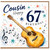 Cousin 67th Birthday Card, Musical Guitar Design Happy Birthday Card