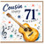 Cousin 71st Birthday Card, Happy Birthday Musical Guitar Design