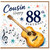Cousin 88th Birthday Card, Happy Birthday Guitar Music Design