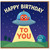 Happy Birthday To You Alien UFO Card - Cute Space Night Scene with Flying Saucer Beaming Message for Kids