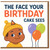 Funny Birthday Card - The Face Your Birthday Cake Sees - Cartoon Kid in Yellow Beanie and Party Hat with Colourful Balloons