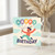 Happy Birthday Balloons Card - Playful Party Hat Character in the Clouds - Cheerful Illustrated Birthday Greeting for Kids or Adults