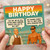 Funny Rude Birthday Card for Him - Retro Toy Figures in Shop with Condom Joke Speech Bubbles, 'Happy Birthday' Adult Humour