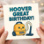 Funny 'Hoover Great Birthday!' Vacuum Pun Birthday Card - Cute Cartoon Hoover Design for Friends, Family and Colleagues