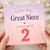 2nd Birthday Card for Great Niece, Lovely Little Great Niece You Are 2