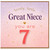 7th Birthday Card for Great Niece, Lovely Little Great Niece You Are 7