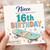 Niece 16th Birthday Card, Nice Have an Excellent Day Skateboard Card