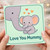Love You Mummy Elephant Mother's Day Card - Cute Baby Elephant With Hearts - From Little One to Mummy