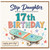 Step Daughter 17th Birthday Card, Skateboard Birthday Card