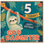 5th Birthday Card for God Daughter, Cute Sloth Tropical Birthday Card