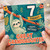 7th Birthday Card for Great Granddaughter, Cute Sloth Happy Birthday Card