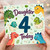 4th Birthday Card for Daughter, Cute Dinosaur Daughter 4 Today Card