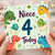 4th Birthday Card for Niece, Cute Dinosaur Birthday Card