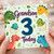 Grandson 3 Today Birthday Card, Cute Dinosaur 3rd Birthday Card