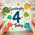 Granddaughter 4th Birthday Card, Cute Dinosaur 4 Today Card