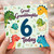 Great Granddaughter 6th Birthday Card, Cute Dinosaur Birthday Card