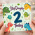 Step Daughter 2nd Birthday Card, Cute Dinosaur Birthday Card
