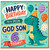 6th Birthday Card for God Son, Cute Dinosaur Birthday Card