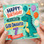 7th Birthday Card for God Daughter, Cute Dinosaur Happy Birthday Card