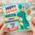 7th Birthday Card for Great Granddaughter, Cute Dinosaur Birthday Card