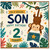 Son 2nd Birthday Card, To a Special Son Happy Birthday 2 Today Jungle Monkey Card