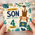 Son 4th Birthday Card, To a Special Son Happy Birthday 4 Today Monkey Jungle Card