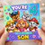 Son 4th Birthday Card, Cute Cartoon Puppies Happy 4th Birthday Card