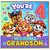 4th Birthday Grandson Card, Cute Cartoon Puppies Rescue Team Special Grandson Age 4 Birthday Card