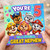 5th Birthday Card for Great Nephew, Cute Cartoon Puppies Design