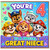 4th Birthday Card for Great Niece, Paw Patrol Style Puppy Greeting Card