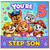Step Son 5th Birthday Card, Cute Cartoon Puppies Rescue Theme