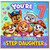 7th Birthday Card for Special Step Daughter, Cute Puppy Character Greeting Card