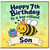 Son 7th Birthday Card, Cute Bee Birthday Card