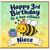 Niece 3rd Birthday Card, Happy 3rd Birthday to a Bee - rilliant Niece Card