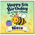 Niece 5th Birthday Card, Cute Bee Brilliant Birthday Card