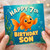 7th Birthday Card for Son, Cute Underwater Fish Birthday Card