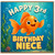 3rd Birthday Card for Niece, Happy Birthday Goldfish Card