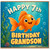 7th Birthday Card for Grandson, Cute Underwater Fish Birthday Card