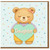 Cute Daughter Birthday Card - Teddy Bear with Pink Bow Holding Mint Heart, Pastel Polka Dots - Sweet Card for Daughter from Mum and Dad