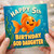 5th Birthday Card for God Daughter, Happy Birthday Underwater Goldfish Card