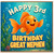 3rd Birthday Card for Great Nephew, Happy Birthday Goldfish Under the Sea Card