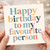 Happy Birthday To My Favourite Person Card - Colourful Typography Design - Sweet Birthday Card for Partner, Best Friend or Loved One