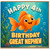 4th Birthday Card for Great Nephew, Cute Goldfish Underwater Birthday Card