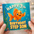 Step Son 7th Birthday Card, Cute Underwater Goldfish Birthday Card for Step Son