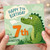 7th Birthday Card for Grandson, Cute Dinosaur Happy 7th Birthday Card